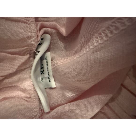 Bryn Walker 100 % Linen Two Piece Set Size XL Pink Lagenlook Minimal Crop Wide - Picture 7 of 9